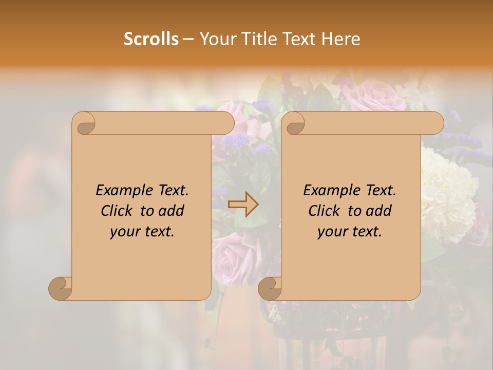 A Vase Filled With Lots Of Purple And White Flowers PowerPoint Template