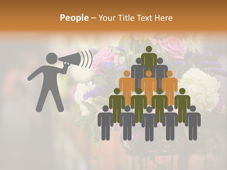 A Vase Filled With Lots Of Purple And White Flowers PowerPoint Template