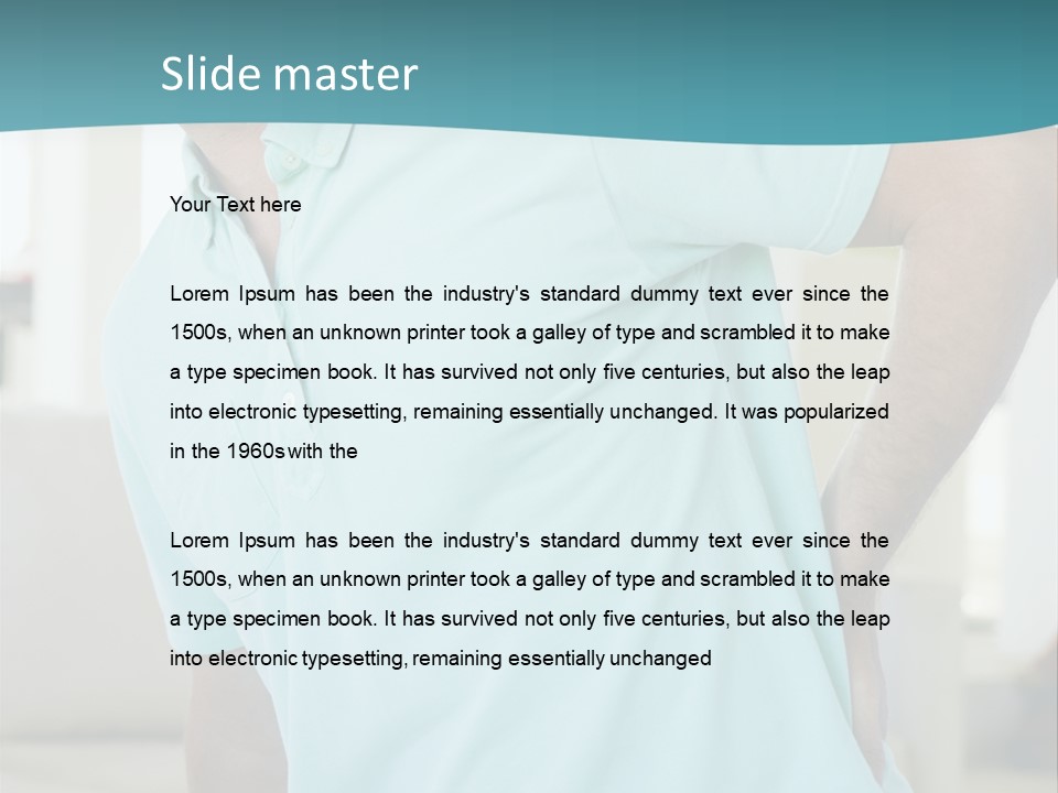 A Man Sitting On A Couch With His Back To The Wall PowerPoint Template