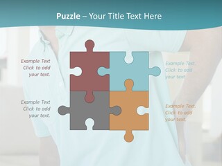 A Man Sitting On A Couch With His Back To The Wall PowerPoint Template