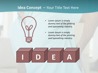 A Man Sitting On A Couch With His Back To The Wall PowerPoint Template