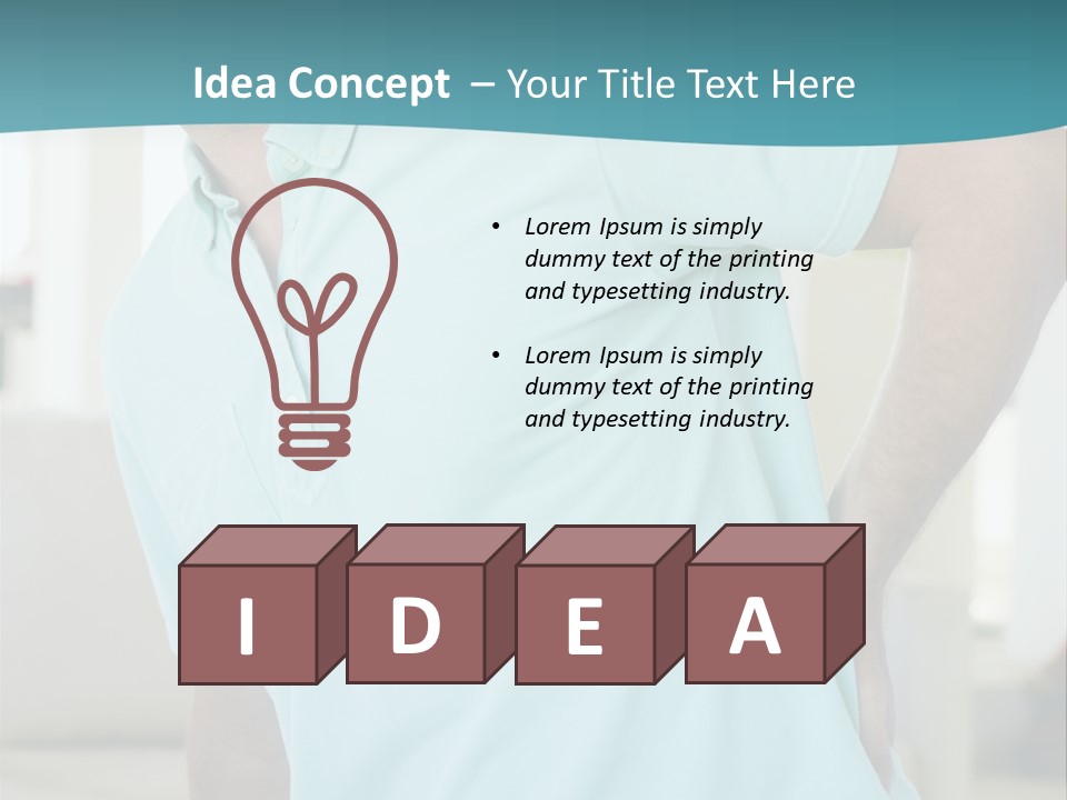 A Man Sitting On A Couch With His Back To The Wall PowerPoint Template