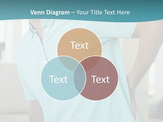 A Man Sitting On A Couch With His Back To The Wall PowerPoint Template