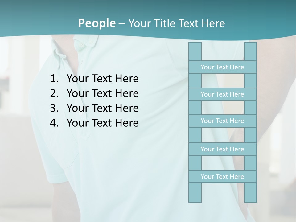 A Man Sitting On A Couch With His Back To The Wall PowerPoint Template