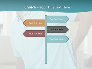 A Man Sitting On A Couch With His Back To The Wall PowerPoint Template