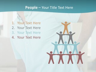 A Man Sitting On A Couch With His Back To The Wall PowerPoint Template