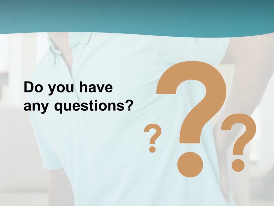 A Man Sitting On A Couch With His Back To The Wall PowerPoint Template