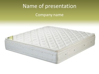 A Mattress With The Name Of The Company On It PowerPoint Template
