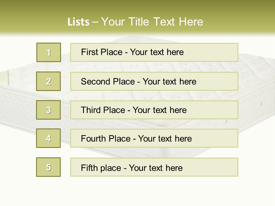 A Mattress With The Name Of The Company On It PowerPoint Template