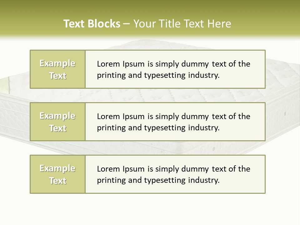 A Mattress With The Name Of The Company On It PowerPoint Template