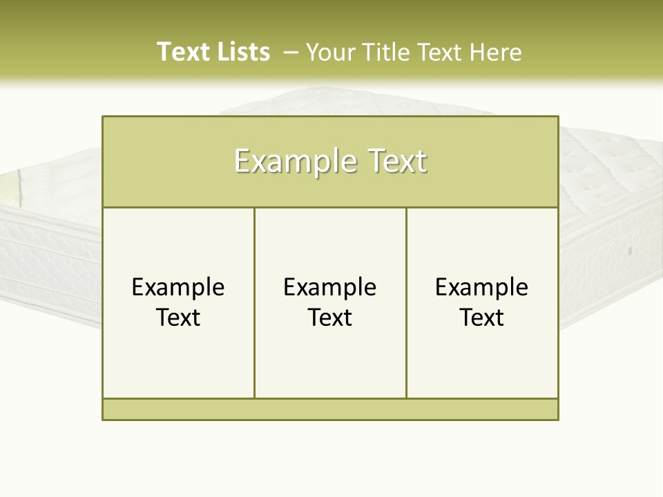 A Mattress With The Name Of The Company On It PowerPoint Template