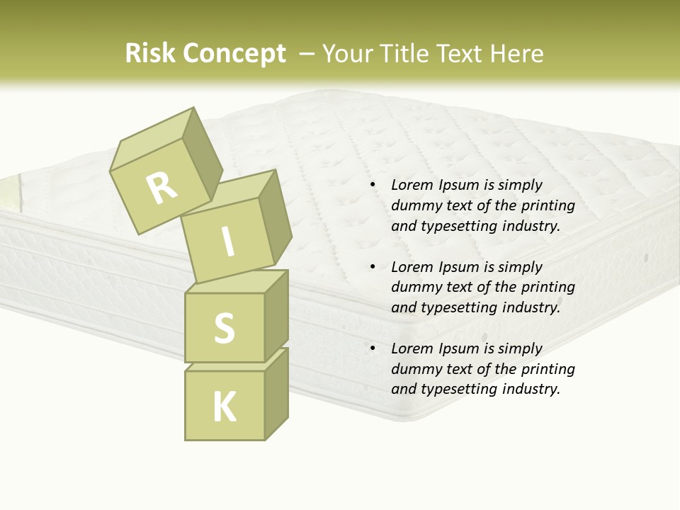 A Mattress With The Name Of The Company On It PowerPoint Template