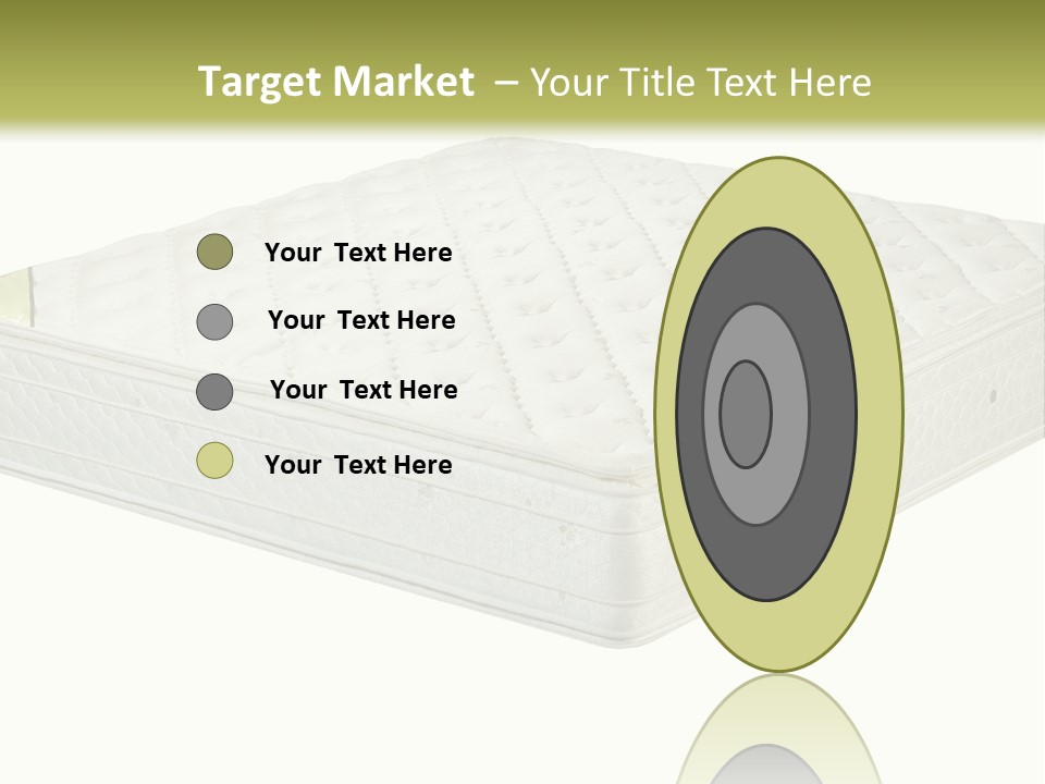 A Mattress With The Name Of The Company On It PowerPoint Template