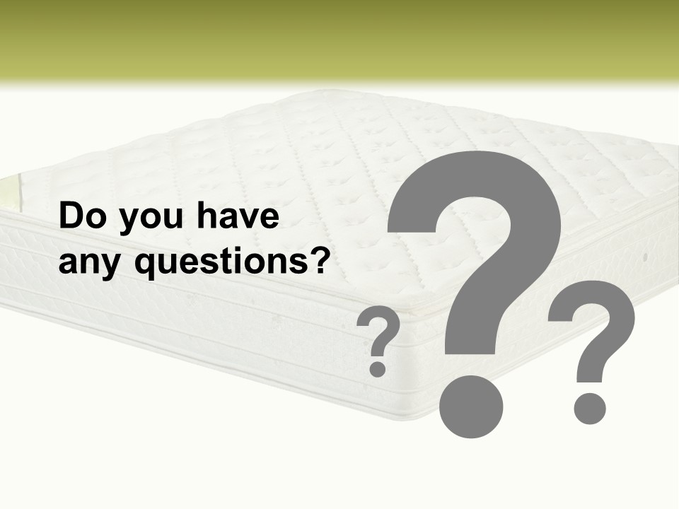 A Mattress With The Name Of The Company On It PowerPoint Template