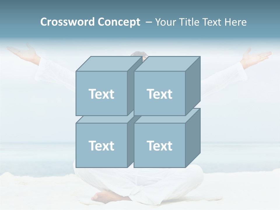 A Man Sitting In A Yoga Pose On The Beach PowerPoint Template