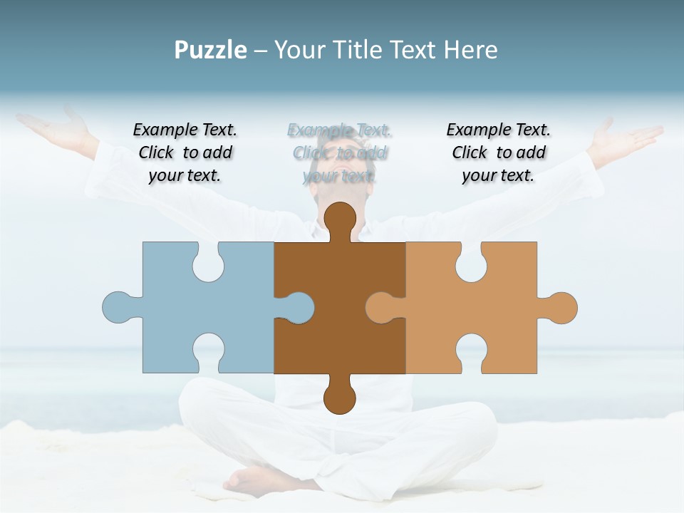 A Man Sitting In A Yoga Pose On The Beach PowerPoint Template