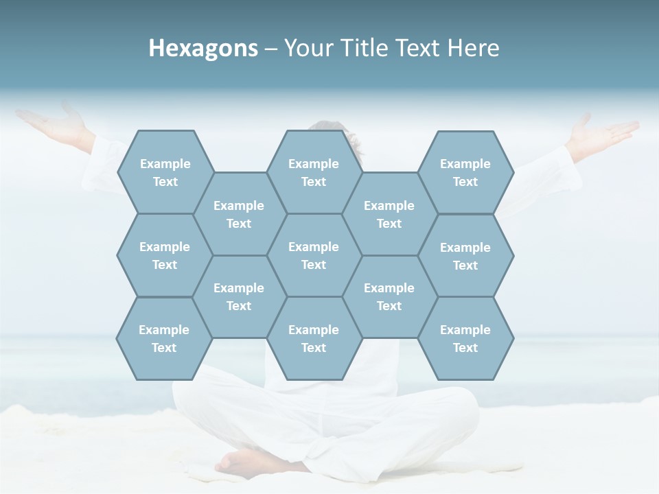 A Man Sitting In A Yoga Pose On The Beach PowerPoint Template