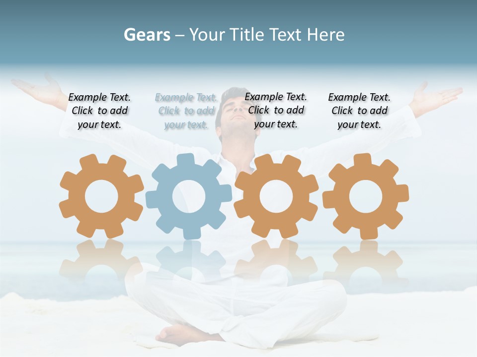 A Man Sitting In A Yoga Pose On The Beach PowerPoint Template