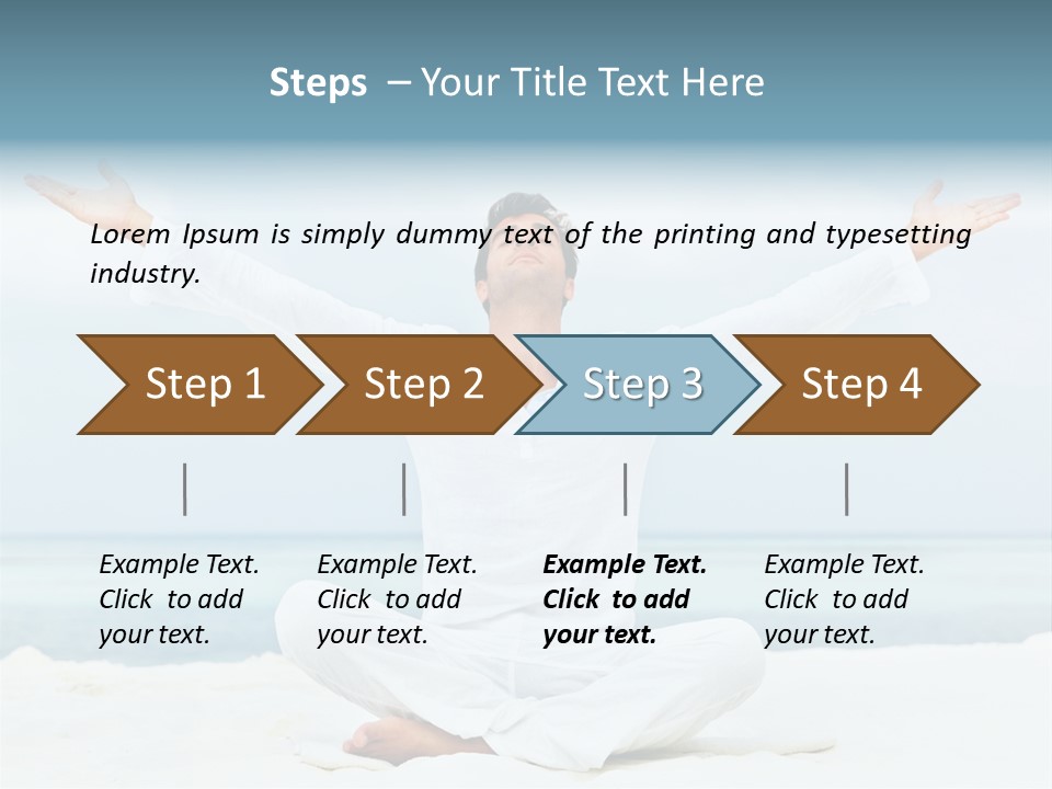 A Man Sitting In A Yoga Pose On The Beach PowerPoint Template