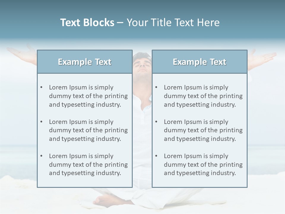 A Man Sitting In A Yoga Pose On The Beach PowerPoint Template