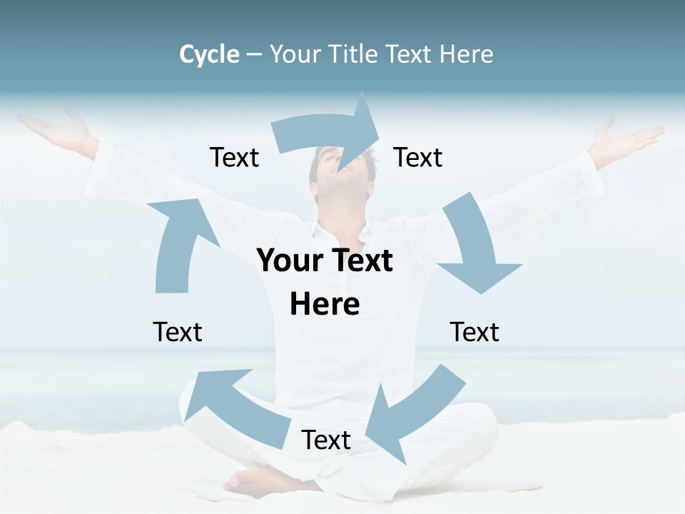 A Man Sitting In A Yoga Pose On The Beach PowerPoint Template