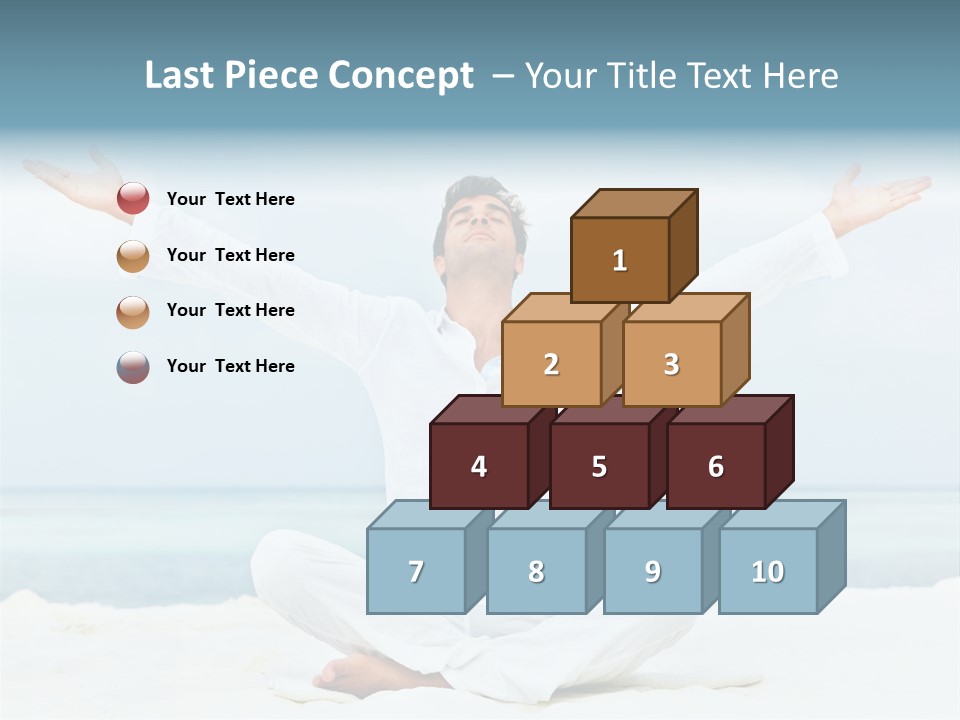 A Man Sitting In A Yoga Pose On The Beach PowerPoint Template