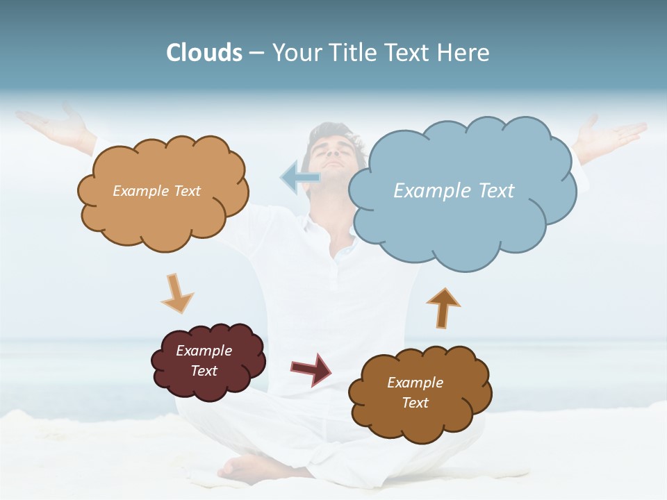 A Man Sitting In A Yoga Pose On The Beach PowerPoint Template