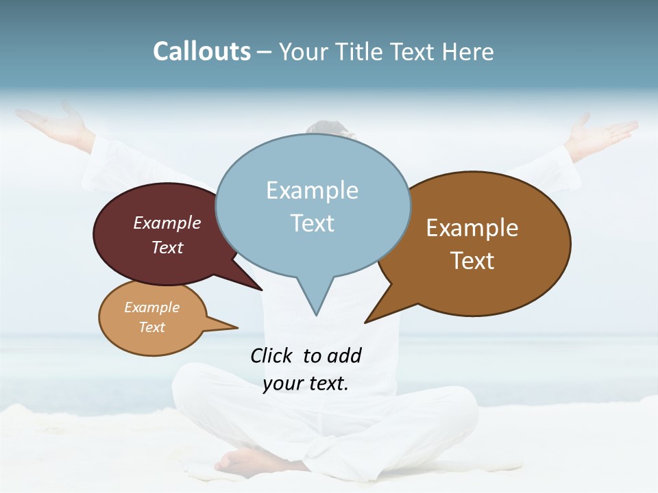 A Man Sitting In A Yoga Pose On The Beach PowerPoint Template