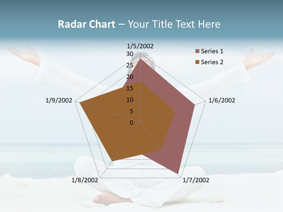 A Man Sitting In A Yoga Pose On The Beach PowerPoint Template