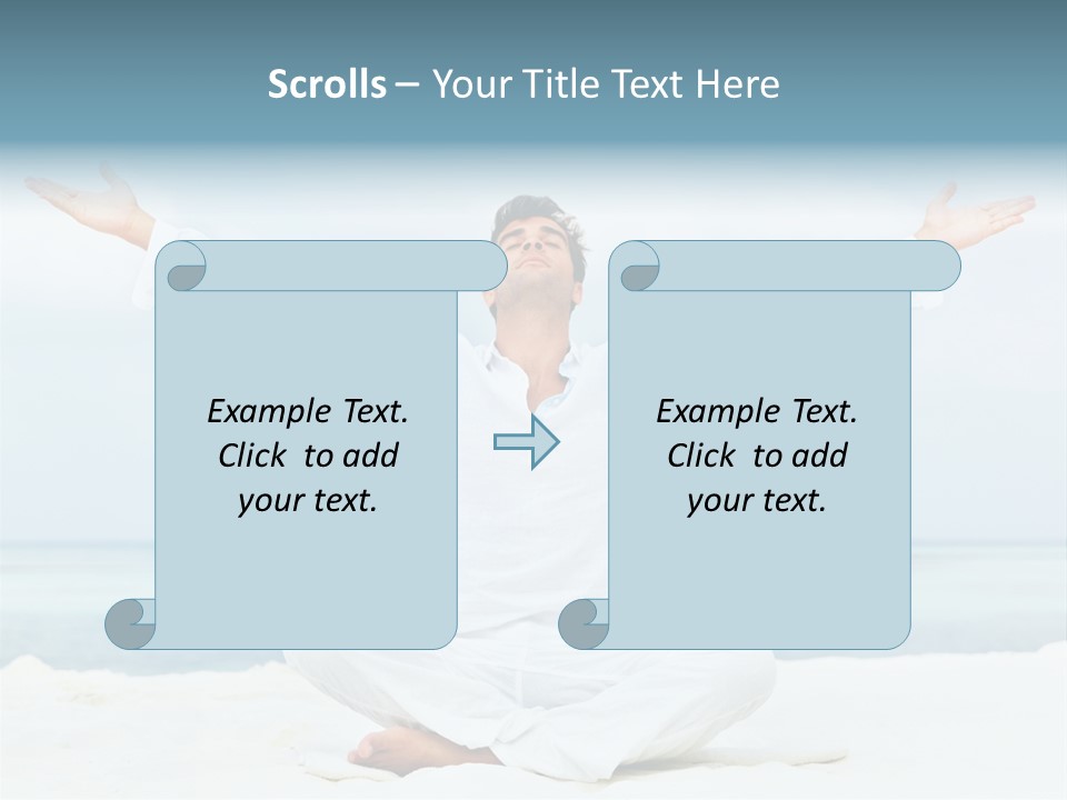 A Man Sitting In A Yoga Pose On The Beach PowerPoint Template