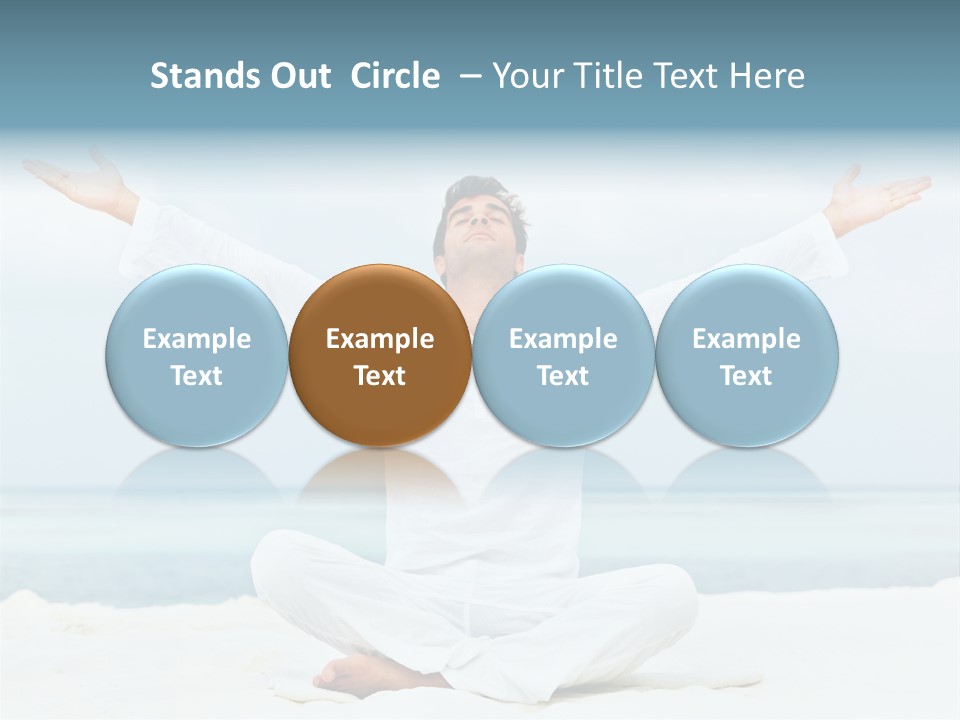 A Man Sitting In A Yoga Pose On The Beach PowerPoint Template