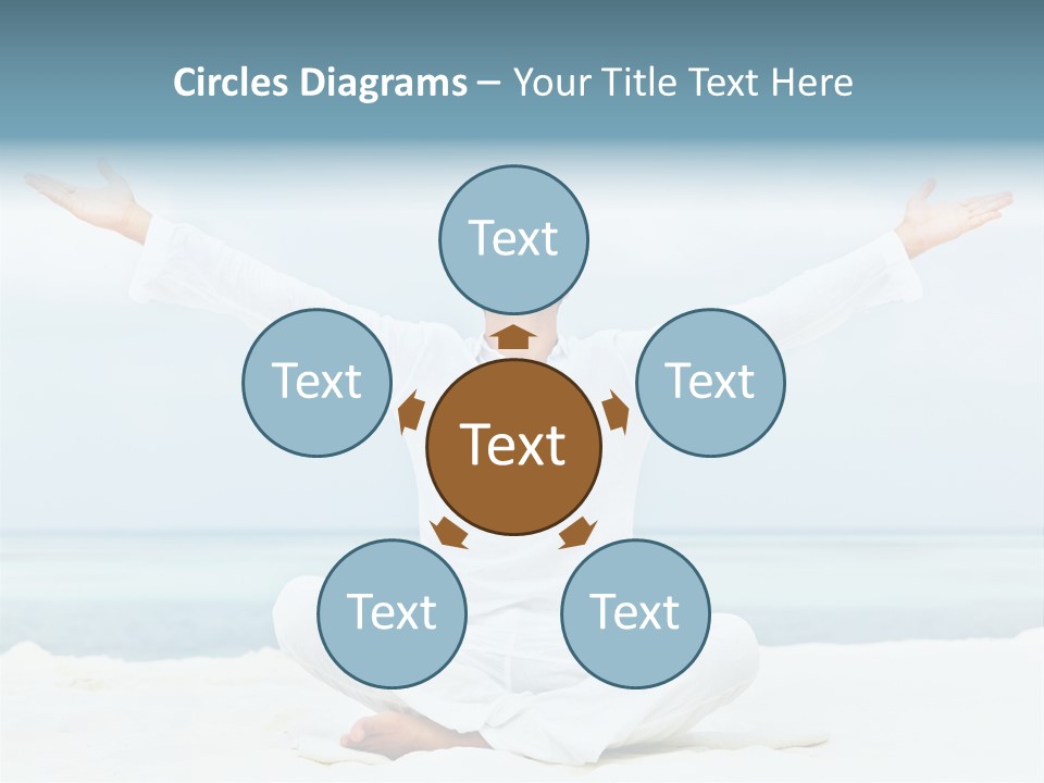 A Man Sitting In A Yoga Pose On The Beach PowerPoint Template