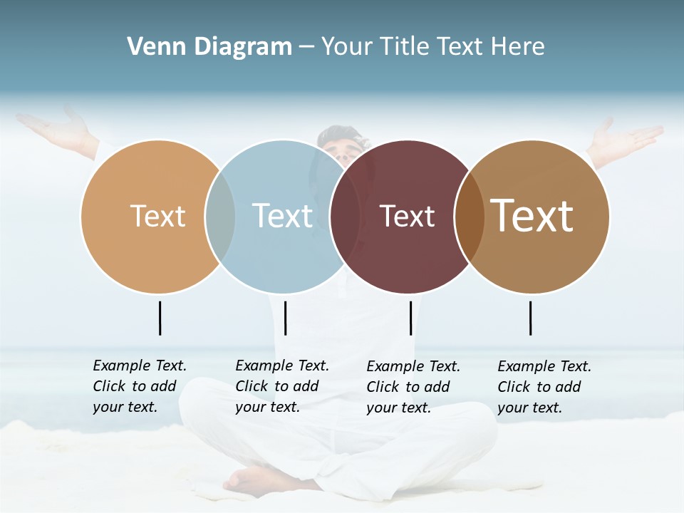 A Man Sitting In A Yoga Pose On The Beach PowerPoint Template