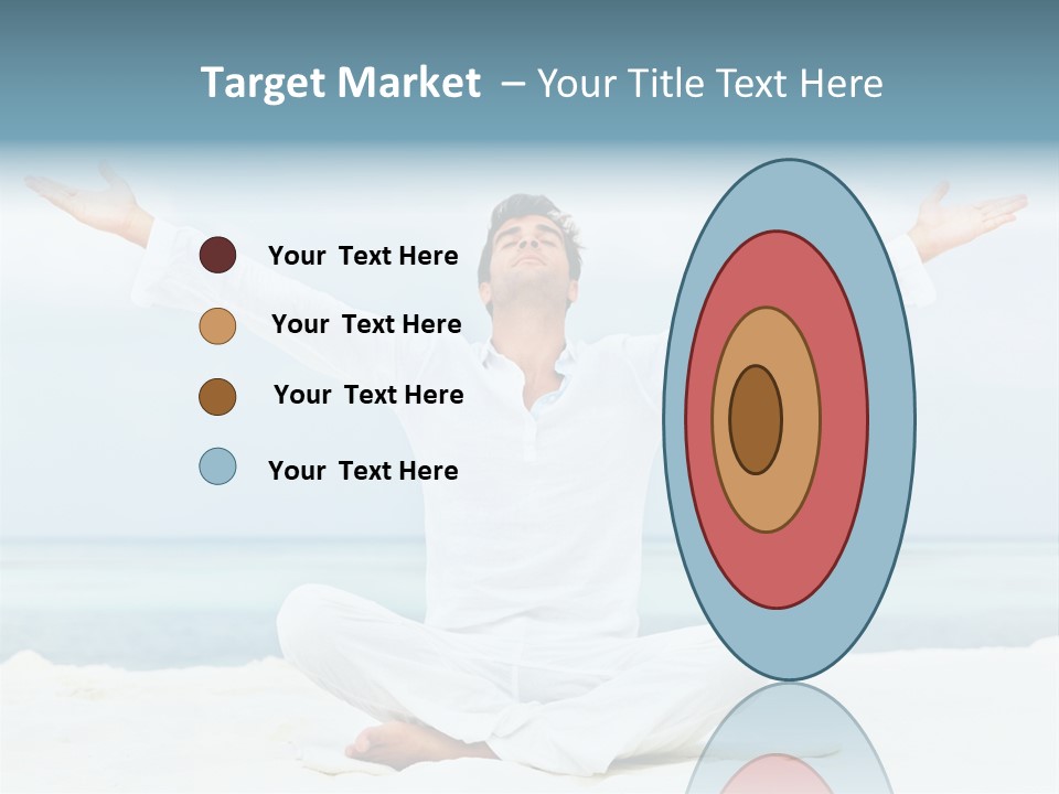 A Man Sitting In A Yoga Pose On The Beach PowerPoint Template