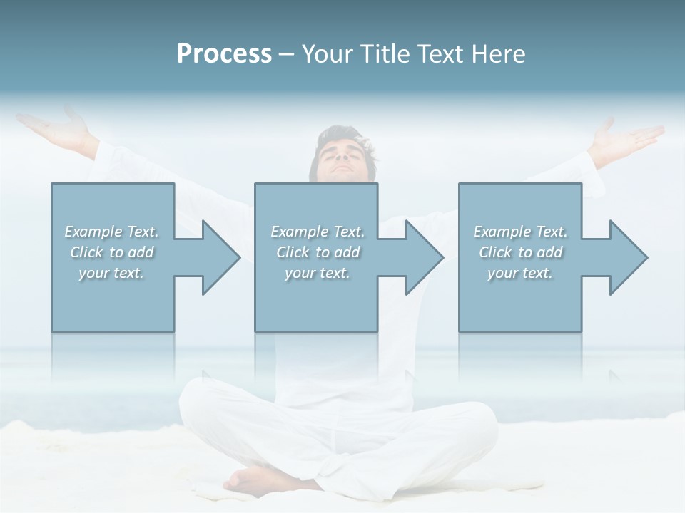 A Man Sitting In A Yoga Pose On The Beach PowerPoint Template