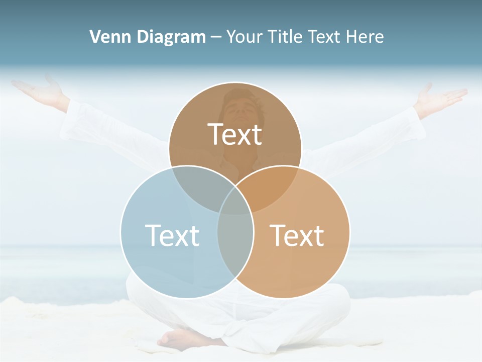 A Man Sitting In A Yoga Pose On The Beach PowerPoint Template