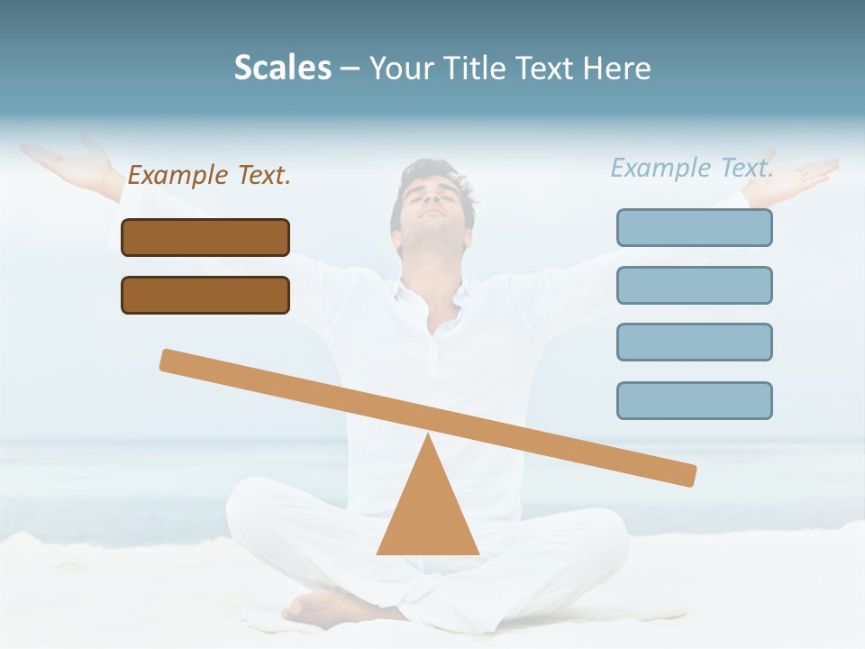 A Man Sitting In A Yoga Pose On The Beach PowerPoint Template