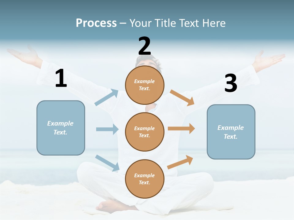 A Man Sitting In A Yoga Pose On The Beach PowerPoint Template