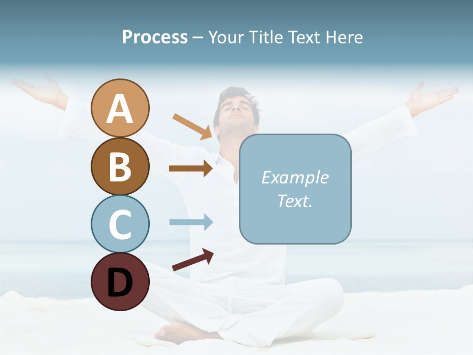 A Man Sitting In A Yoga Pose On The Beach PowerPoint Template