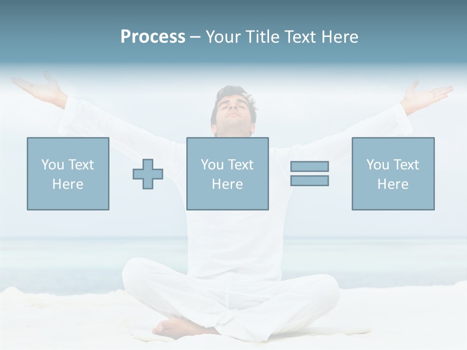 A Man Sitting In A Yoga Pose On The Beach PowerPoint Template
