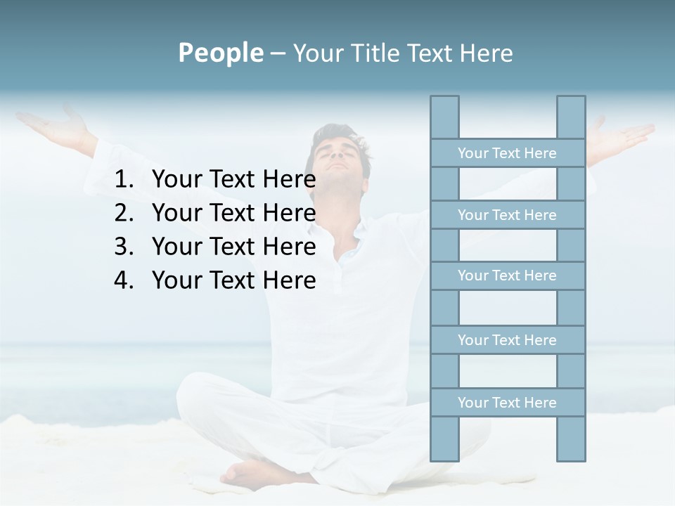 A Man Sitting In A Yoga Pose On The Beach PowerPoint Template