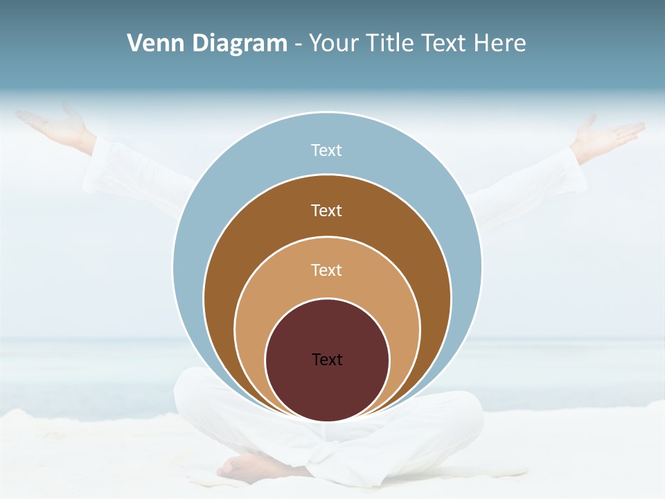 A Man Sitting In A Yoga Pose On The Beach PowerPoint Template