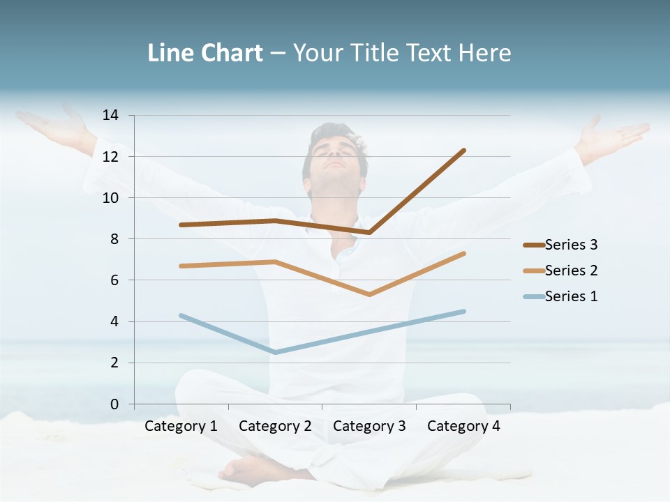 A Man Sitting In A Yoga Pose On The Beach PowerPoint Template