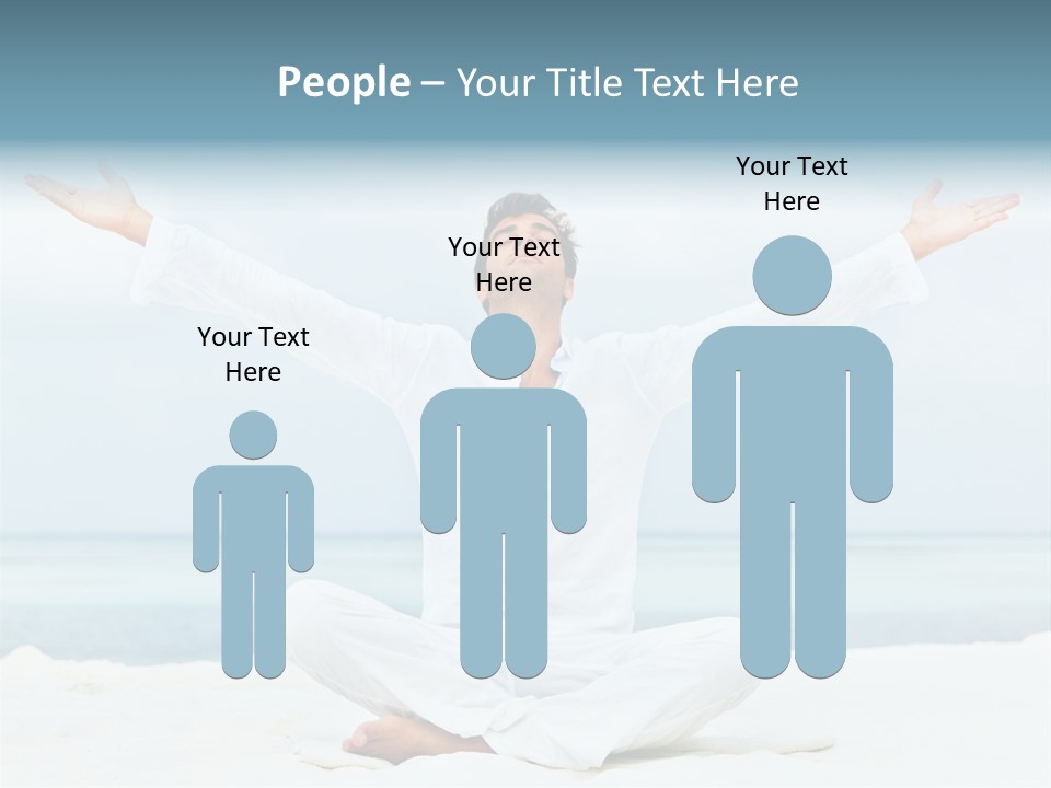 A Man Sitting In A Yoga Pose On The Beach PowerPoint Template