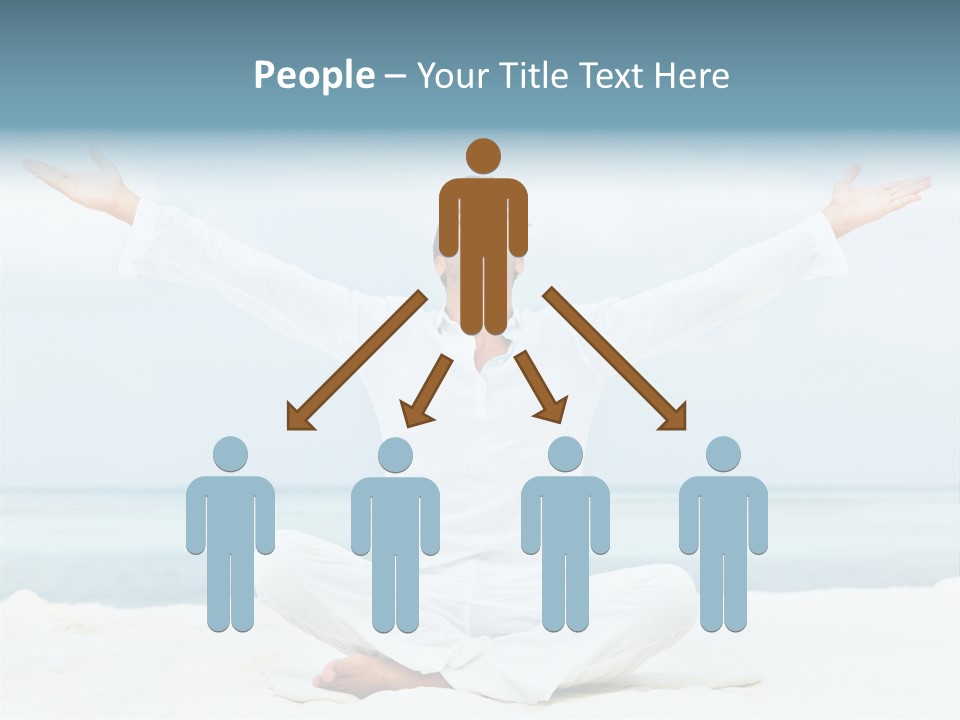 A Man Sitting In A Yoga Pose On The Beach PowerPoint Template