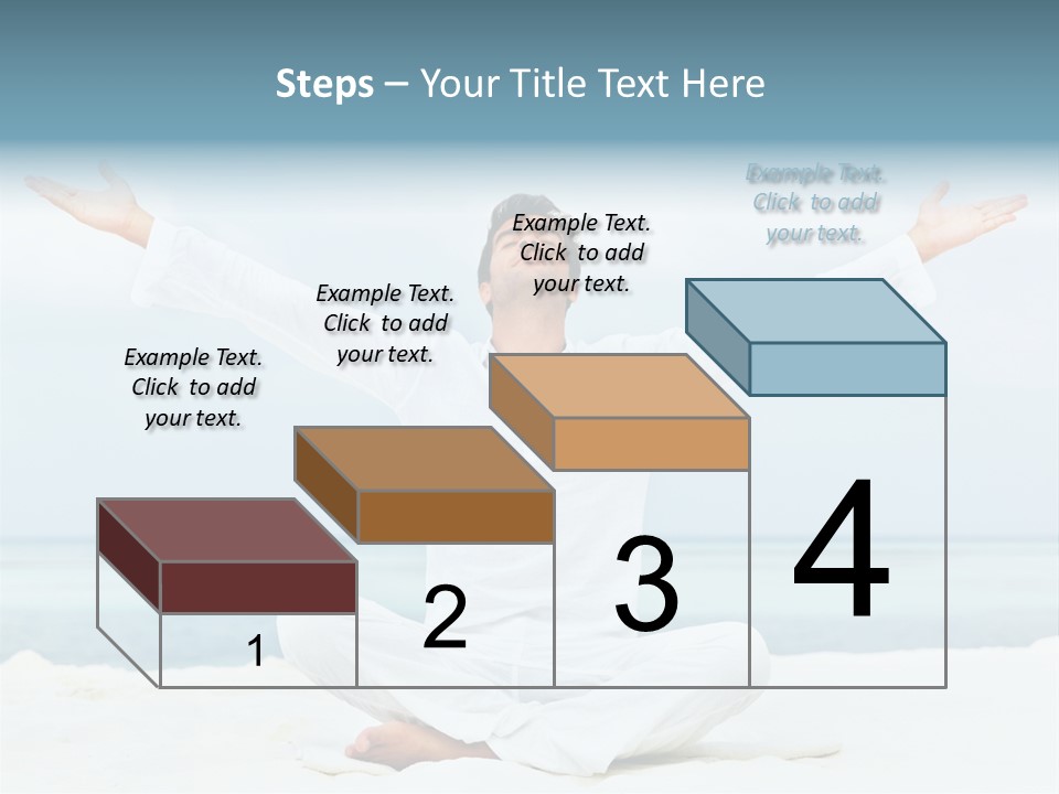 A Man Sitting In A Yoga Pose On The Beach PowerPoint Template