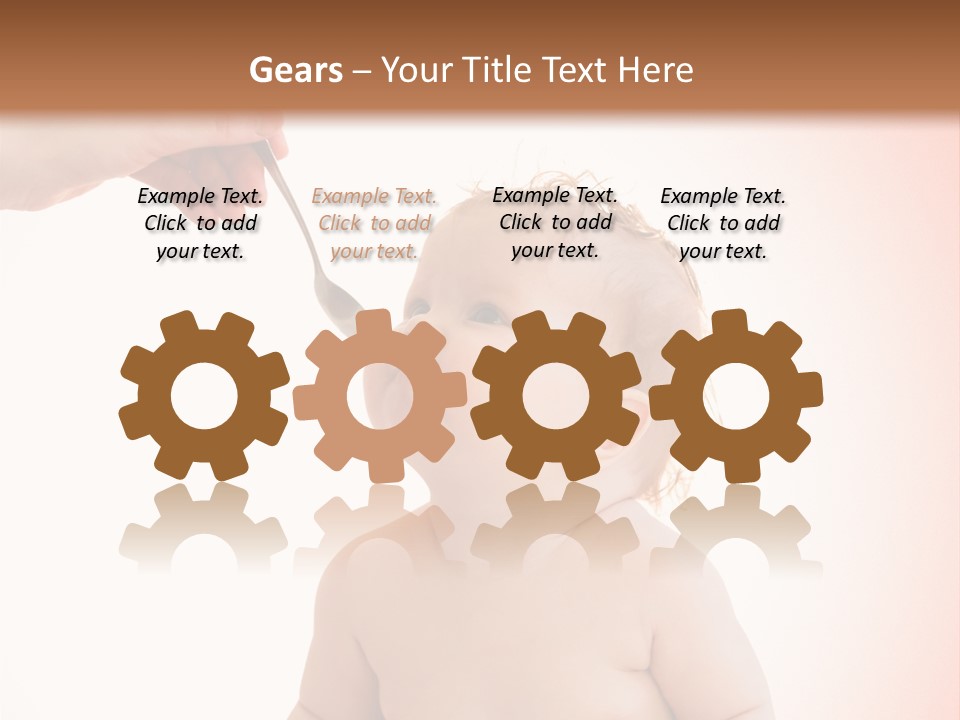 A Baby Sitting On A Pot With A Spoon In It's Mouth PowerPoint Template