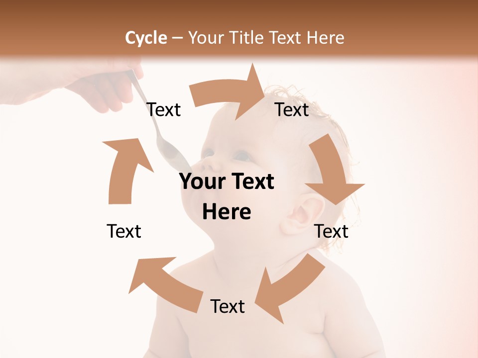 A Baby Sitting On A Pot With A Spoon In It's Mouth PowerPoint Template