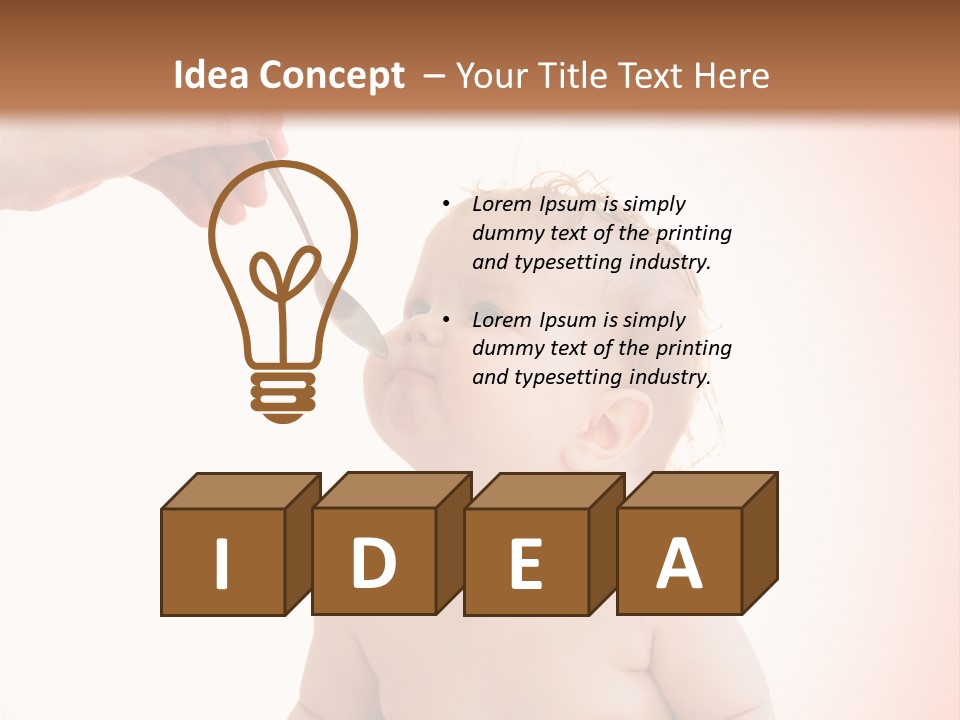 A Baby Sitting On A Pot With A Spoon In It's Mouth PowerPoint Template