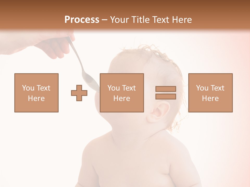 A Baby Sitting On A Pot With A Spoon In It's Mouth PowerPoint Template